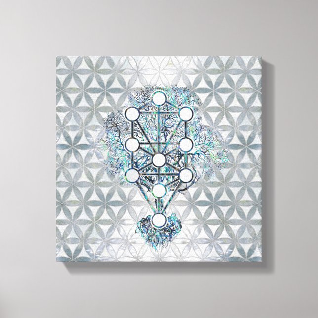 Kabbalah The Tree of Life Abalone shell and pearl Canvas Print (Front)