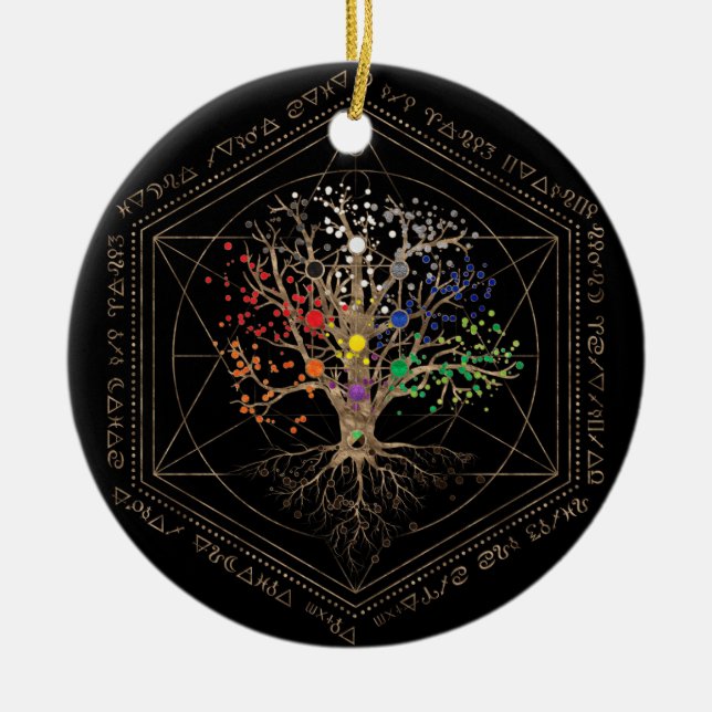 Kabbalah The Tree of Life Ceramic Tree Decoration (Front)