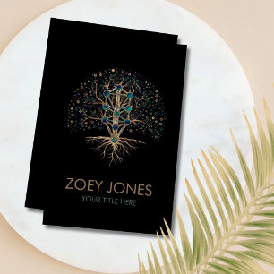 Kabbalah The Tree of Life Marble and Gold Business Card