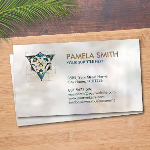 Kabbalah The Tree of Life Marble and Gold Business Card