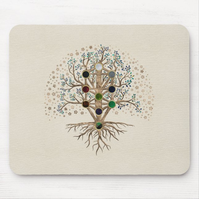 Kabbalah The Tree of Life on canvas Mouse Mat (Front)
