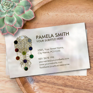 Kabbalah The Tree of Life Ornament on Pearl Business Card
