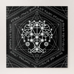 Kabbalah The Tree of Life Sacred Geometry Ornament Jigsaw Puzzle