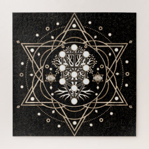 Kabbalah The Tree of Life Sacred Geometry Ornament Jigsaw Puzzle