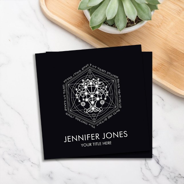 Kabbalah The Tree of Life Sacred Geometry Ornament Square Business Card (Creator Uploaded)
