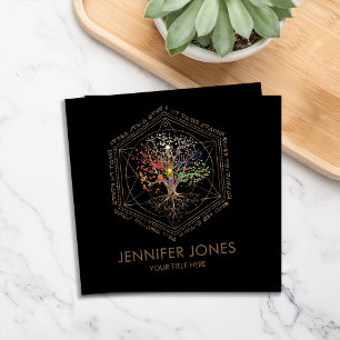 Kabbalah The Tree of Life Sacred Geometry Ornament Square Business Card