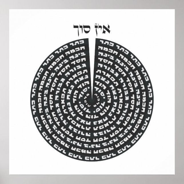 Kabbalistic Creation Hebrew Monochromatic Sefirot  Poster (Front)
