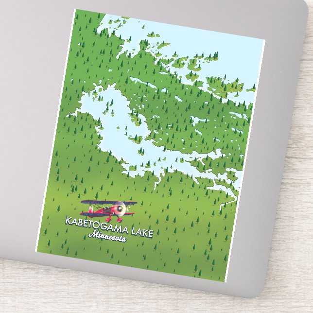 Kabetogama lake, Minnesota, USA Travel map. (Detail)