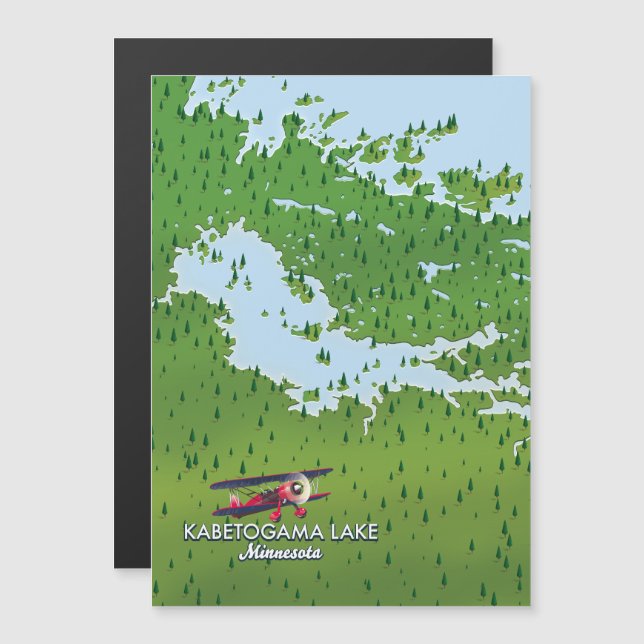 Kabetogama lake, Minnesota, USA Travel map. (Front/Back)
