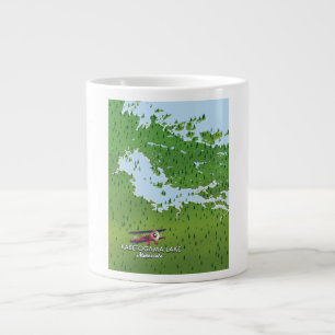 Kabetogama lake, Minnesota, USA Travel map. Large Coffee Mug