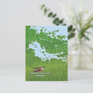 Kabetogama lake, Minnesota, USA Travel map. Postcard