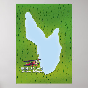 Kabetogama lake, Minnesota, USA Travel map. Poster