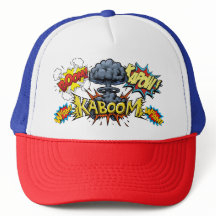 Kaboom Bam Wham Boom Comic Book Baseball Cap