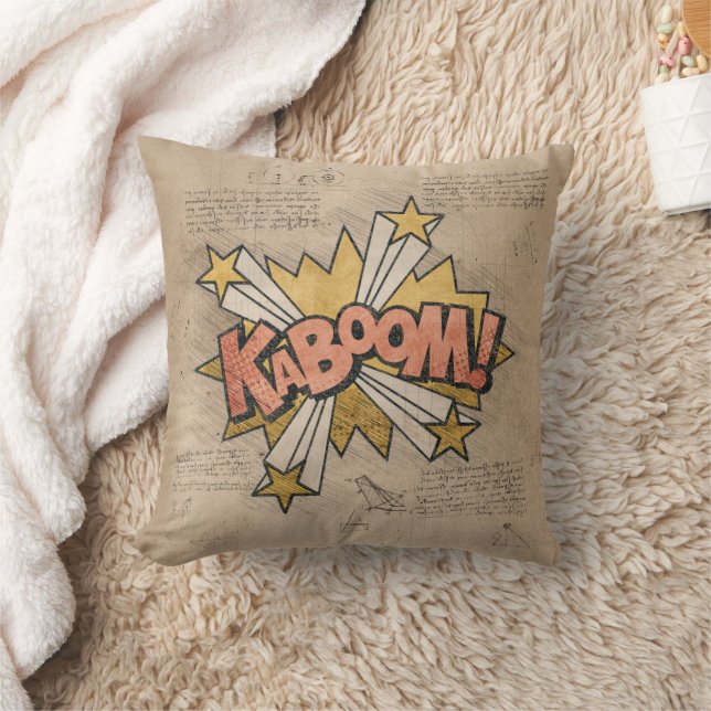 KABOOM! Vintage Comic Book Steampunk Pop Art Cushion (Blanket)