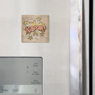 KABOOM! Vintage Comic Book Steampunk Pop Art Magnet