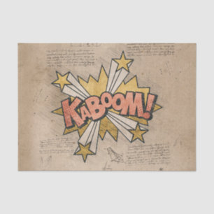 KABOOM! Vintage Comic Book Steampunk Pop Art Tissue Paper