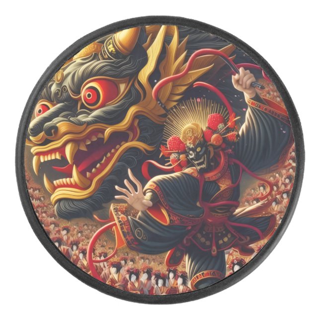 Kabuki Dragon  Hockey Puck (Front)