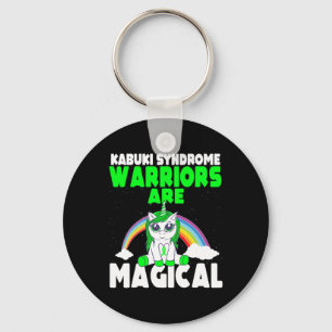 Kabuki Syndrome Awareness Green Ribbon Cute Magica Key Ring