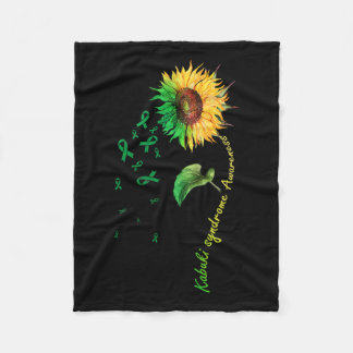 Kabuki Syndrome Awareness Sunflower Down Syndrome  Fleece Blanket