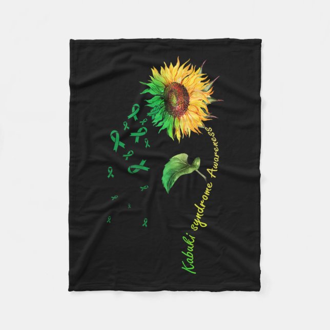 Kabuki Syndrome Awareness Sunflower Down Syndrome  Fleece Blanket (Front)