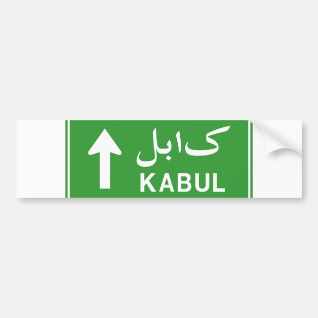 Kabul, Afghanistan Highway Traffic Street Sign Bumper Sticker (Front)