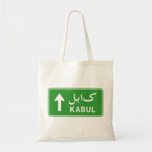 Kabul, Afghanistan Highway Traffic Street Sign Tote Bag