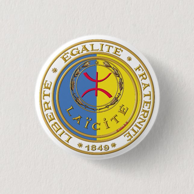 kabylie laicité 3 cm round badge (Front)