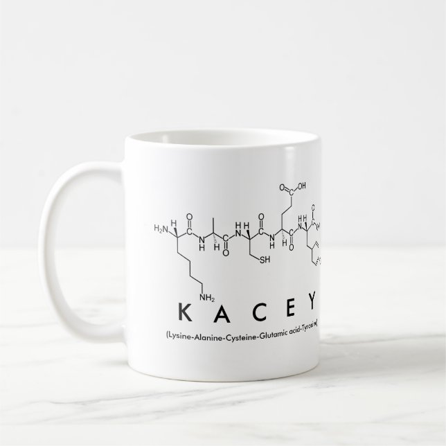 Kacey peptide name mug (Left)