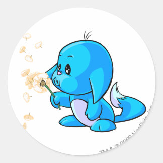 Kacheek Blue Classic Round Sticker