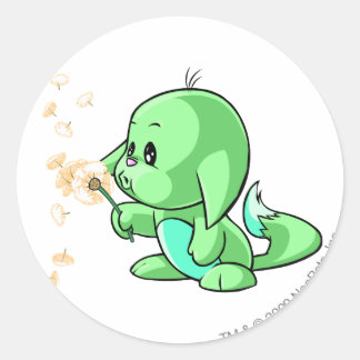 Kacheek Green Classic Round Sticker