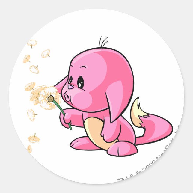 Kacheek Pink Classic Round Sticker (Front)