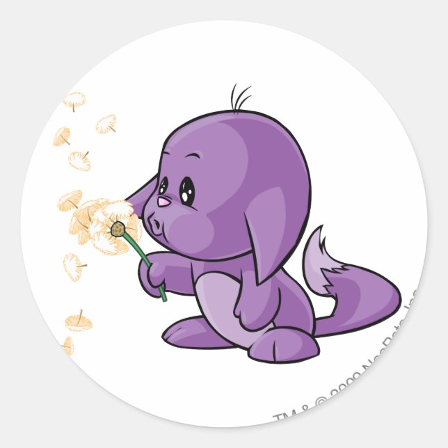 Kacheek Purple Classic Round Sticker (Front)