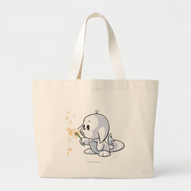 Kacheek White Large Tote Bag (Front)