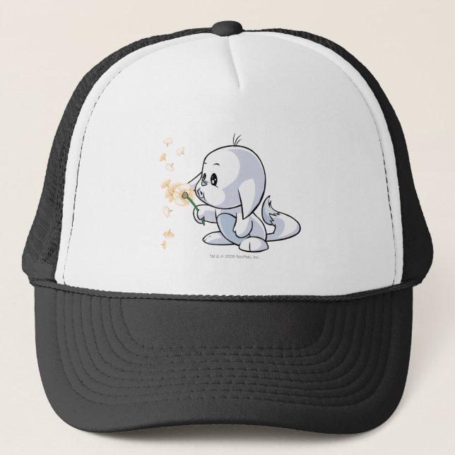 Kacheek White Trucker Hat (Front)