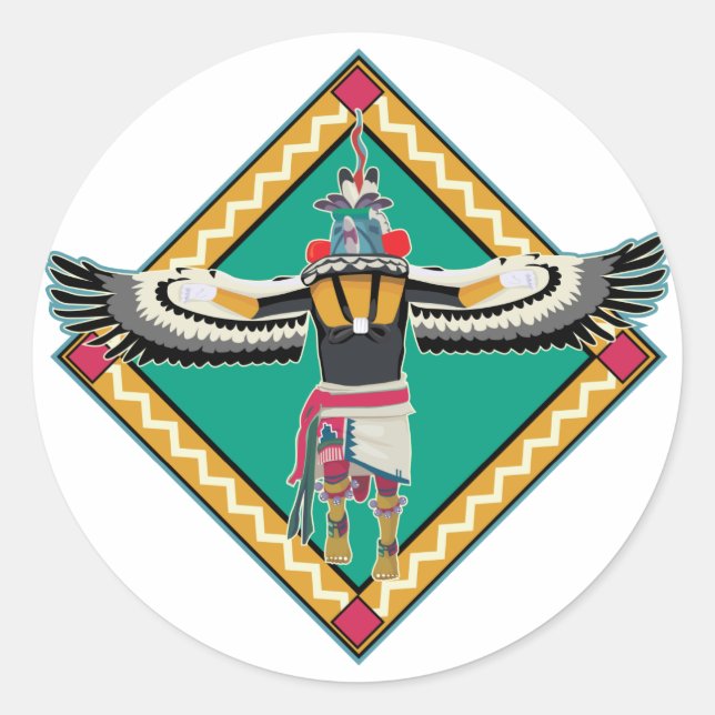 Kachina Dancer Classic Round Sticker (Front)