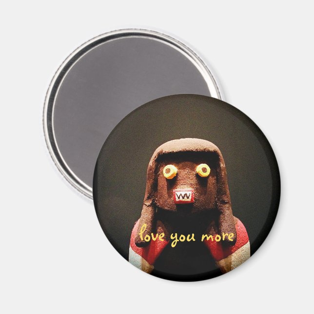 Kachina Doll Face Love You More Script Funny Cute Magnet (Front/Back)