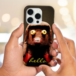 Kachina Doll Face Photo Hello Script Bold Graphic iPhone 16 Pro Case