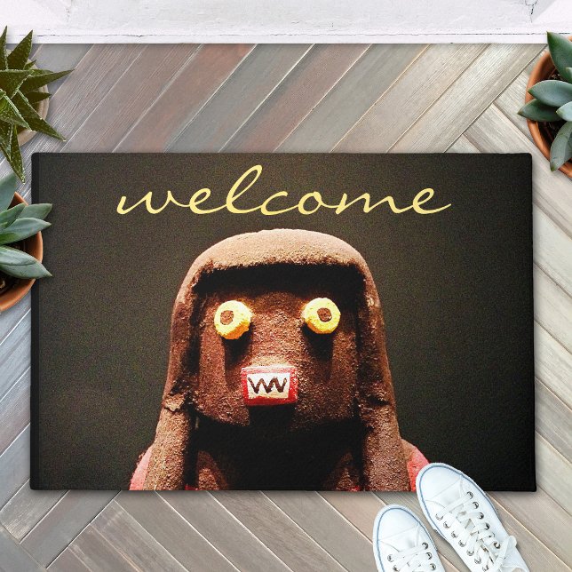 Kachina Doll Photo Welcome Script Cute Whimsical Doormat (Creator Uploaded)