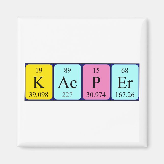 Kacper periodic table name magnet (Front)