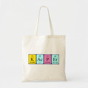 Kacper periodic table name tote bag