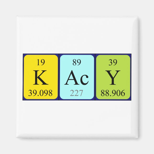 Kacy periodic table name magnet (Front)