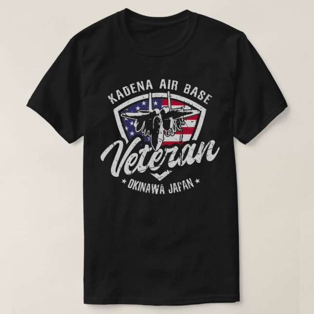 Kadena Air Base Veteran USAF Okinawa Japan Pullove T-Shirt (Design Front)