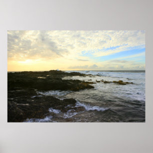 kaena point sunset oahu poster