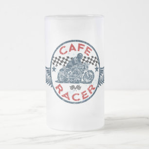 Kaff racer frosted glass beer mug