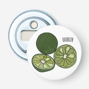 Kaffir lime cartoon illustration bottle opener