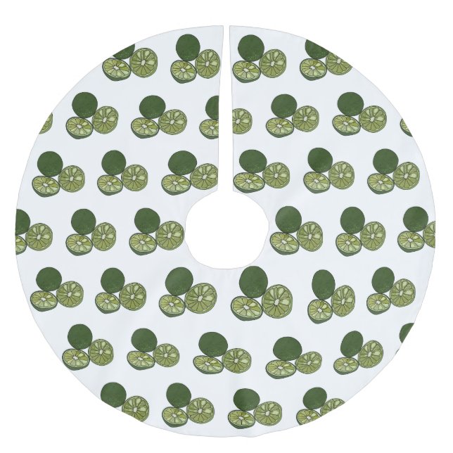 Kaffir lime cartoon illustration brushed polyester tree skirt (Front)
