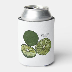 Kaffir lime cartoon illustration can cooler