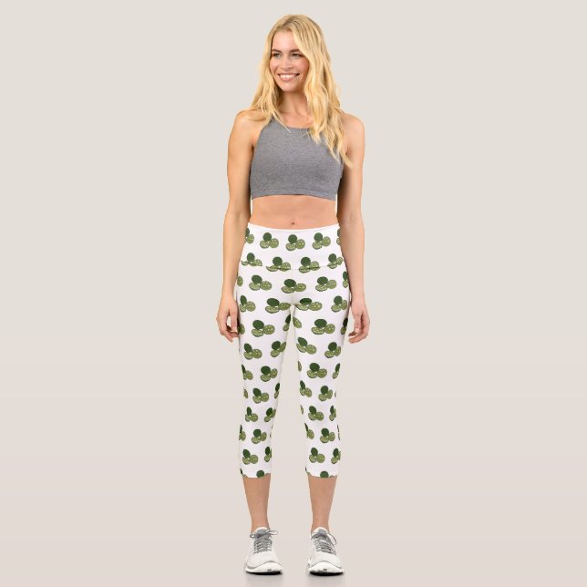 Kaffir lime cartoon illustration capri leggings (Front)