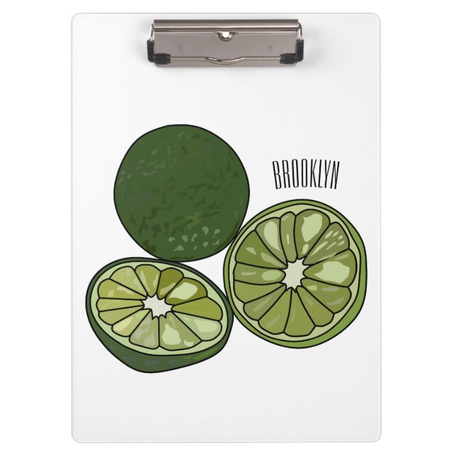 Kaffir lime cartoon illustration clipboard (Front)