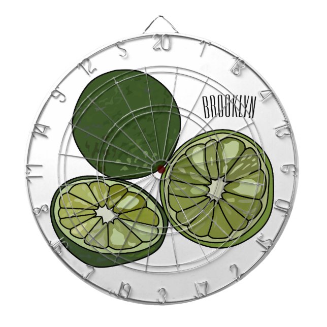 Kaffir lime cartoon illustration dartboard (Front)